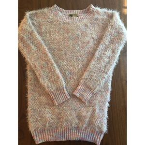 Pink eyelash mottled sweater